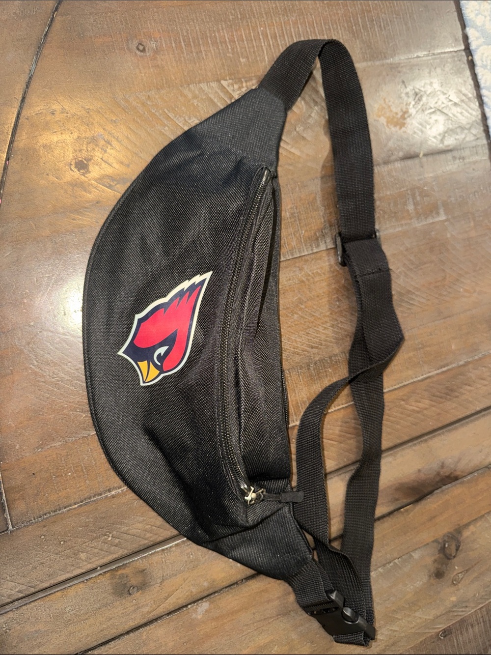 Black Cardinals Logo Belt Bag with Adjustable Strap